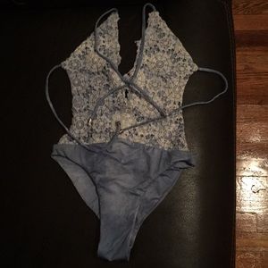 Blue life crochet one piece